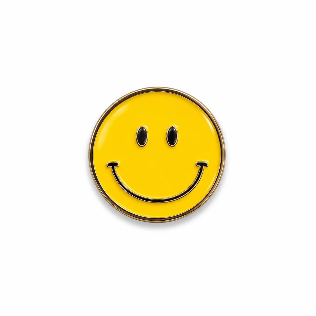 Happy Smiley Metal Enamel Sticker