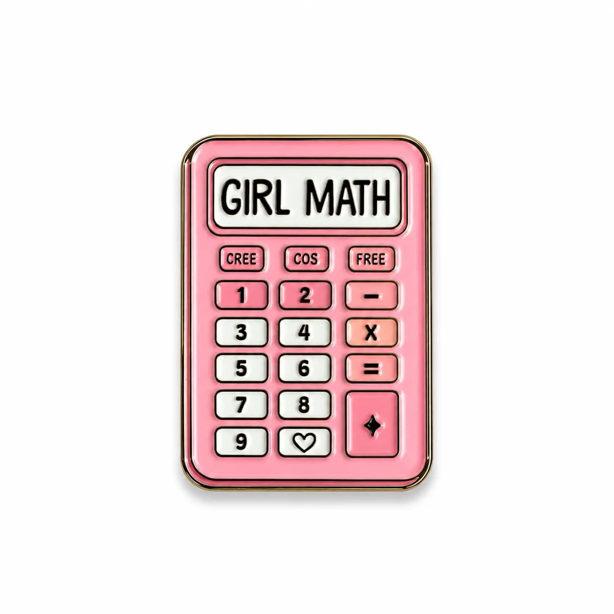 Girl Math Metal Enamel Sticker