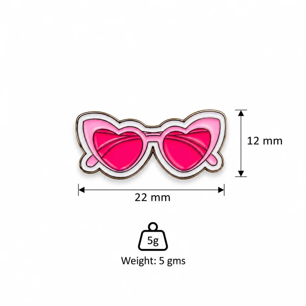 Heart Shades Metal Enamel Sticker