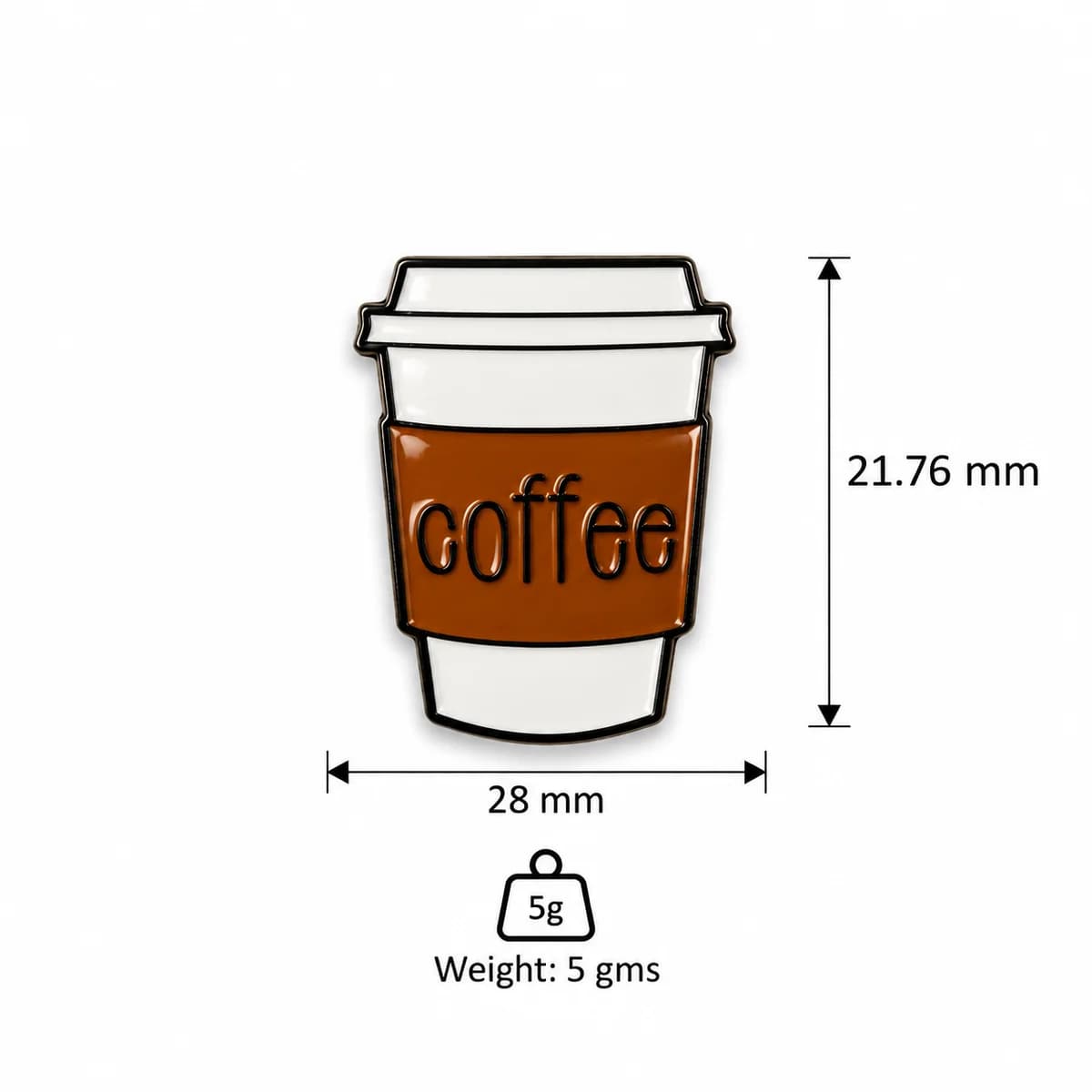 Coffee Cup Metal Enamel Sticker