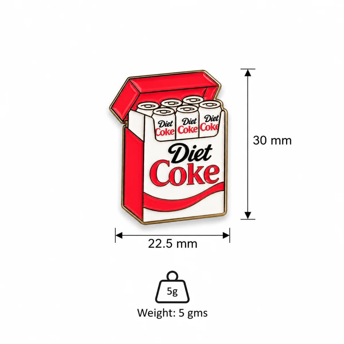 Diet Coke Box Metal Enamel Sticker