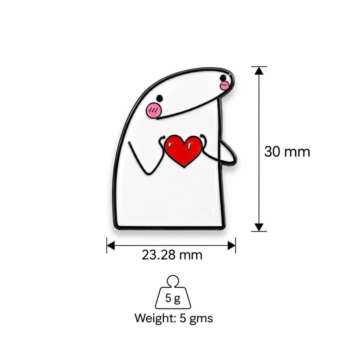 Blob Heart Metal Enamel Sticker