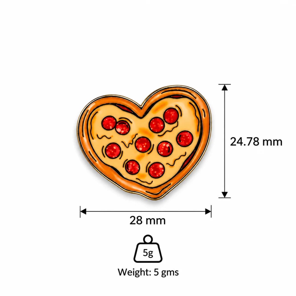 Pizza Lover Metal Enamel Sticker