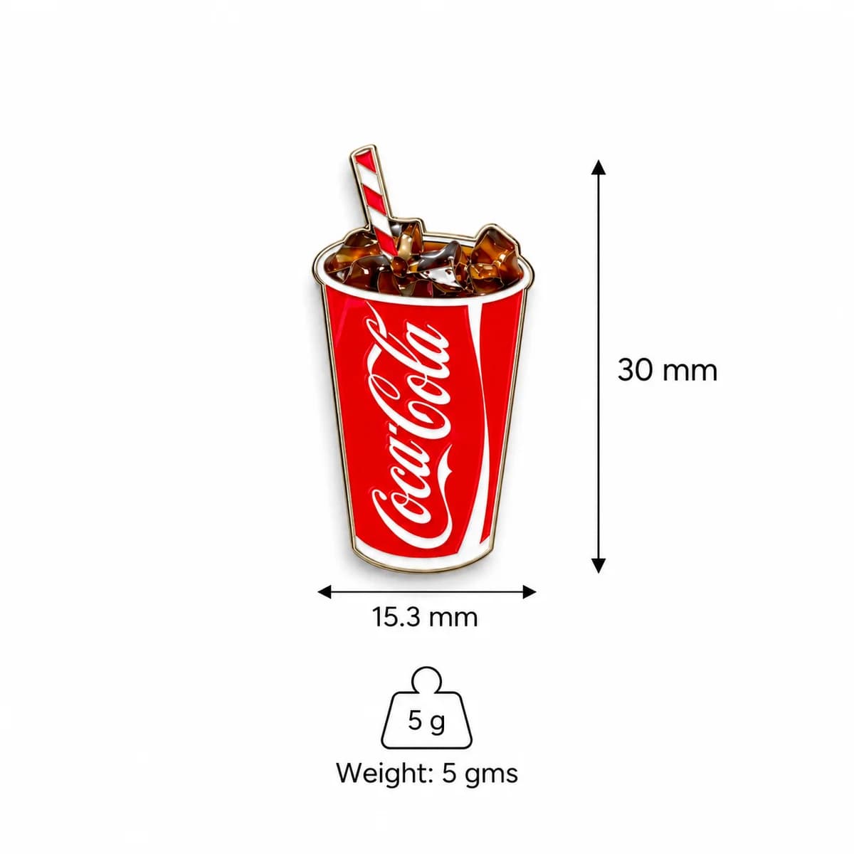 Cola To-Go Metal Enamel Charm