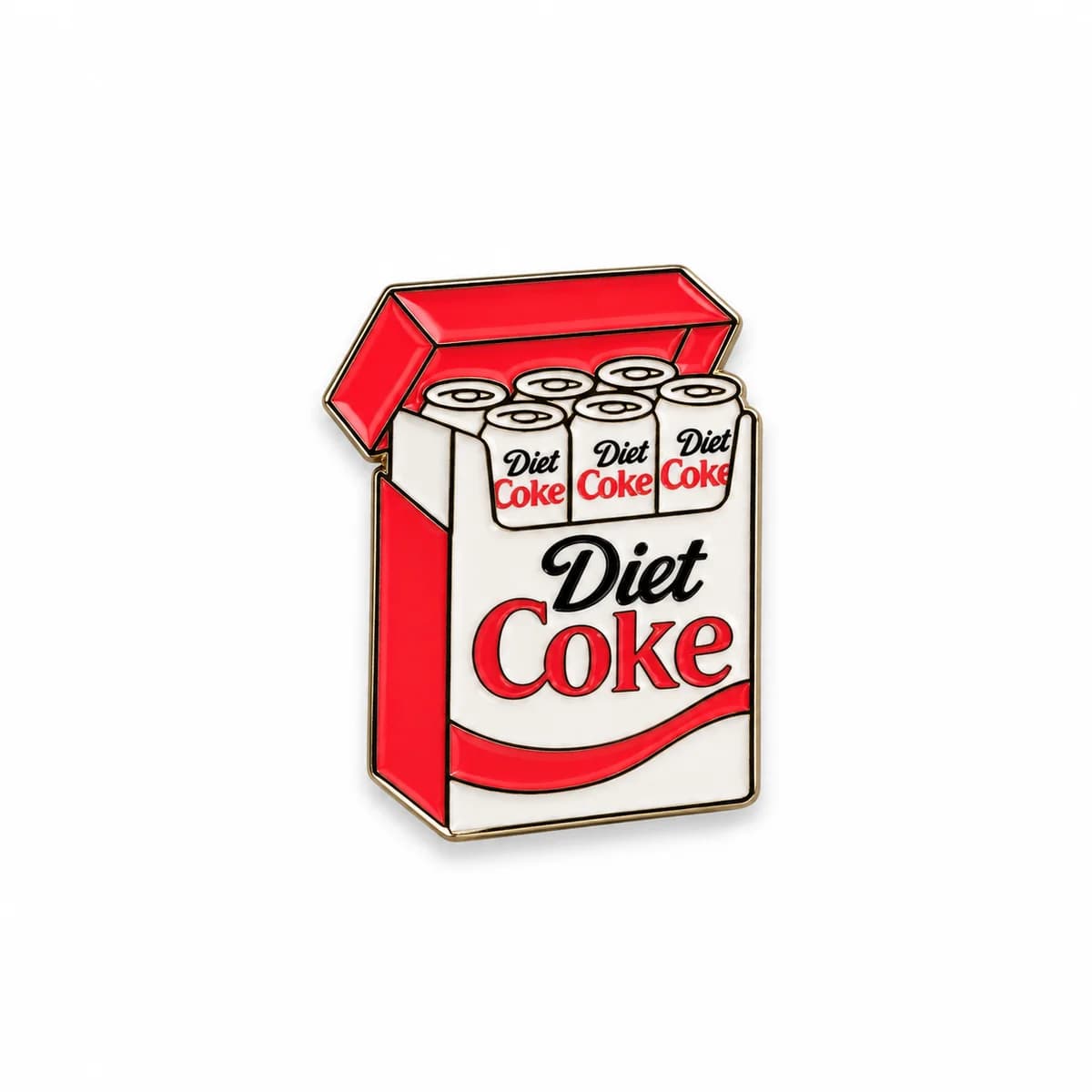 Diet Coke Box Metal Enamel Sticker