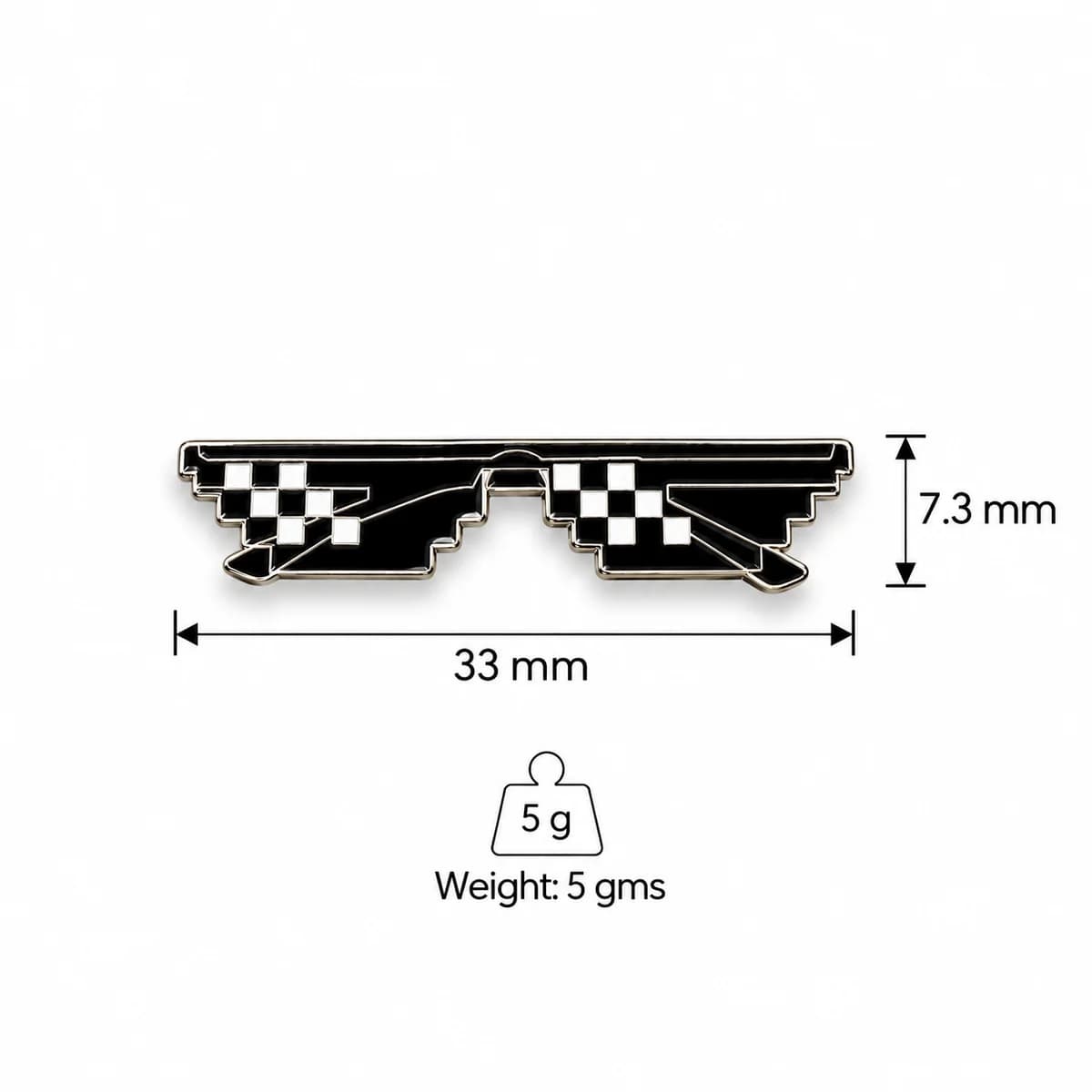 Pixel Shades Metal Enamel Sticker