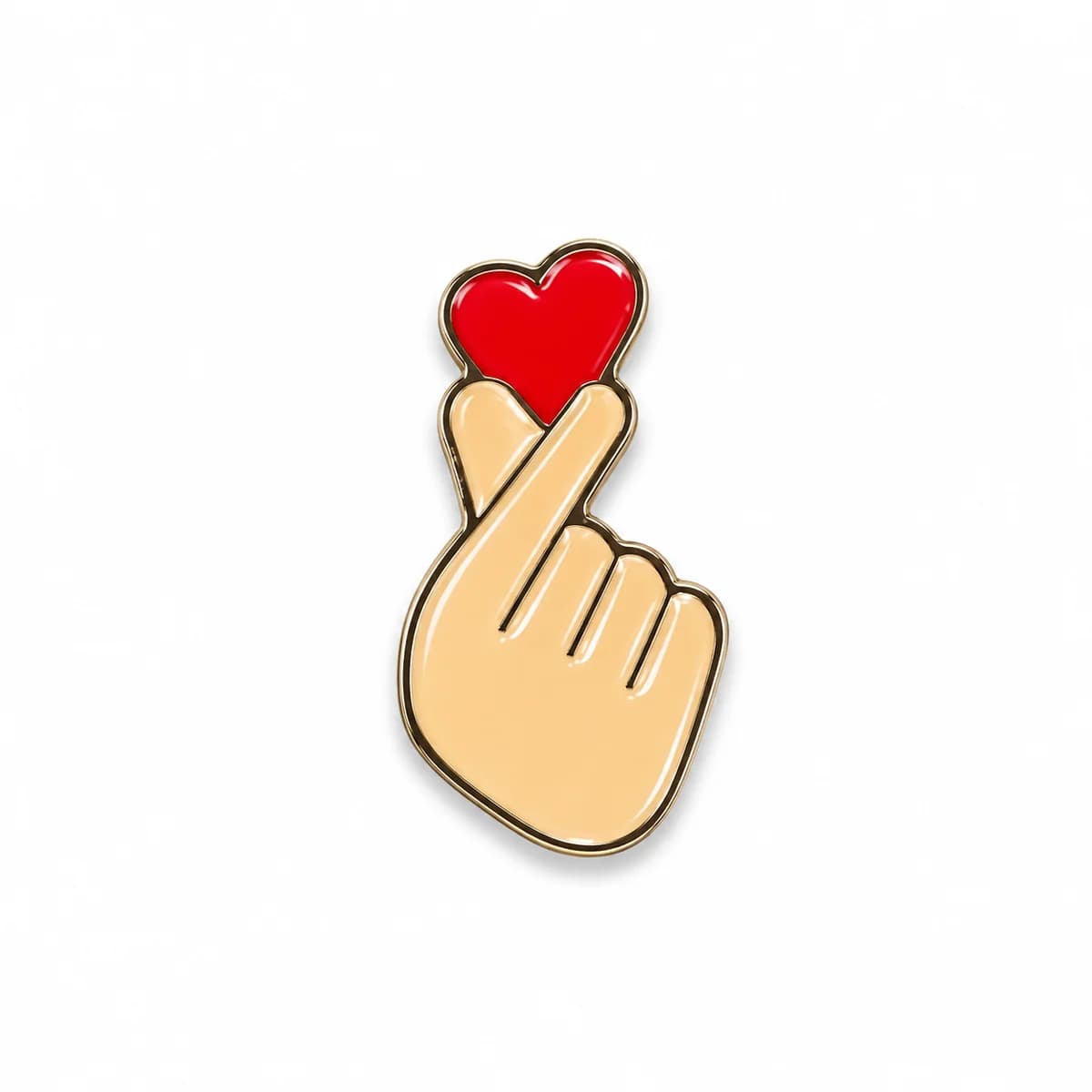 Finger Heart Metal Enamel Sticker