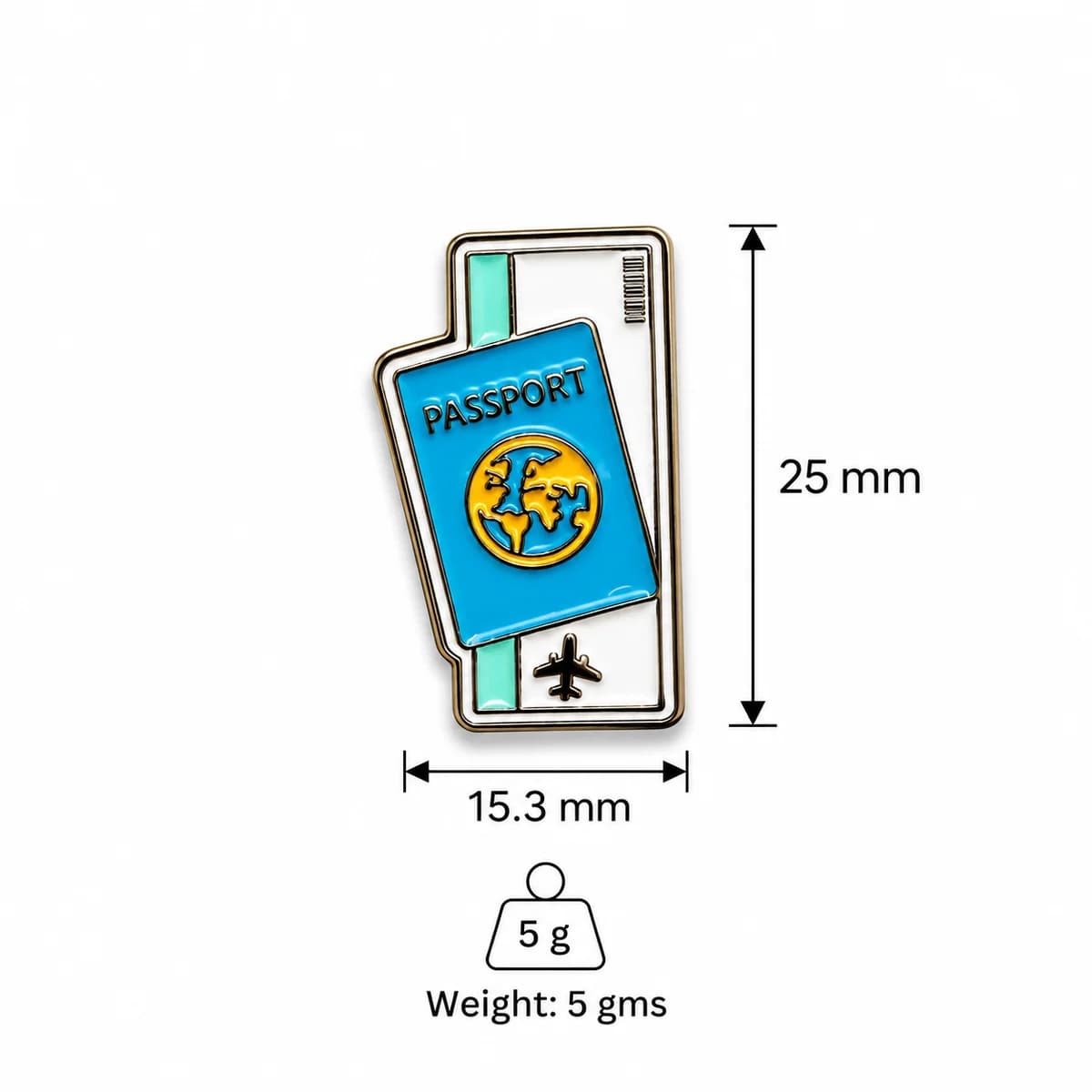 Boarding Pass Metal Enamel Sticker