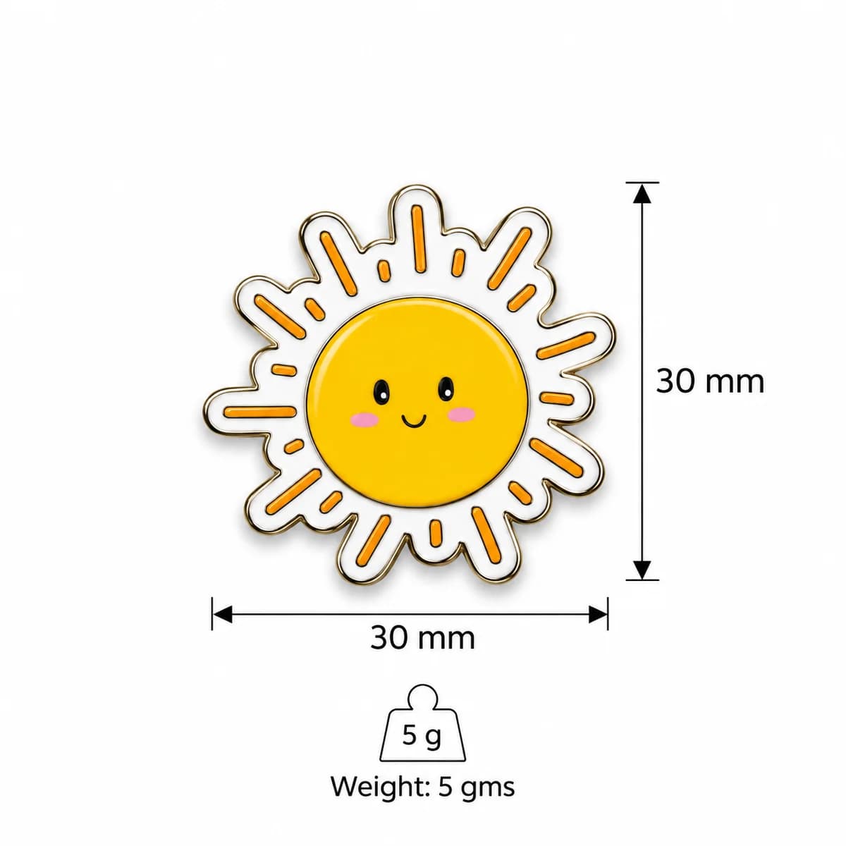 Sunshine Smiles Metal Enamel Sticker