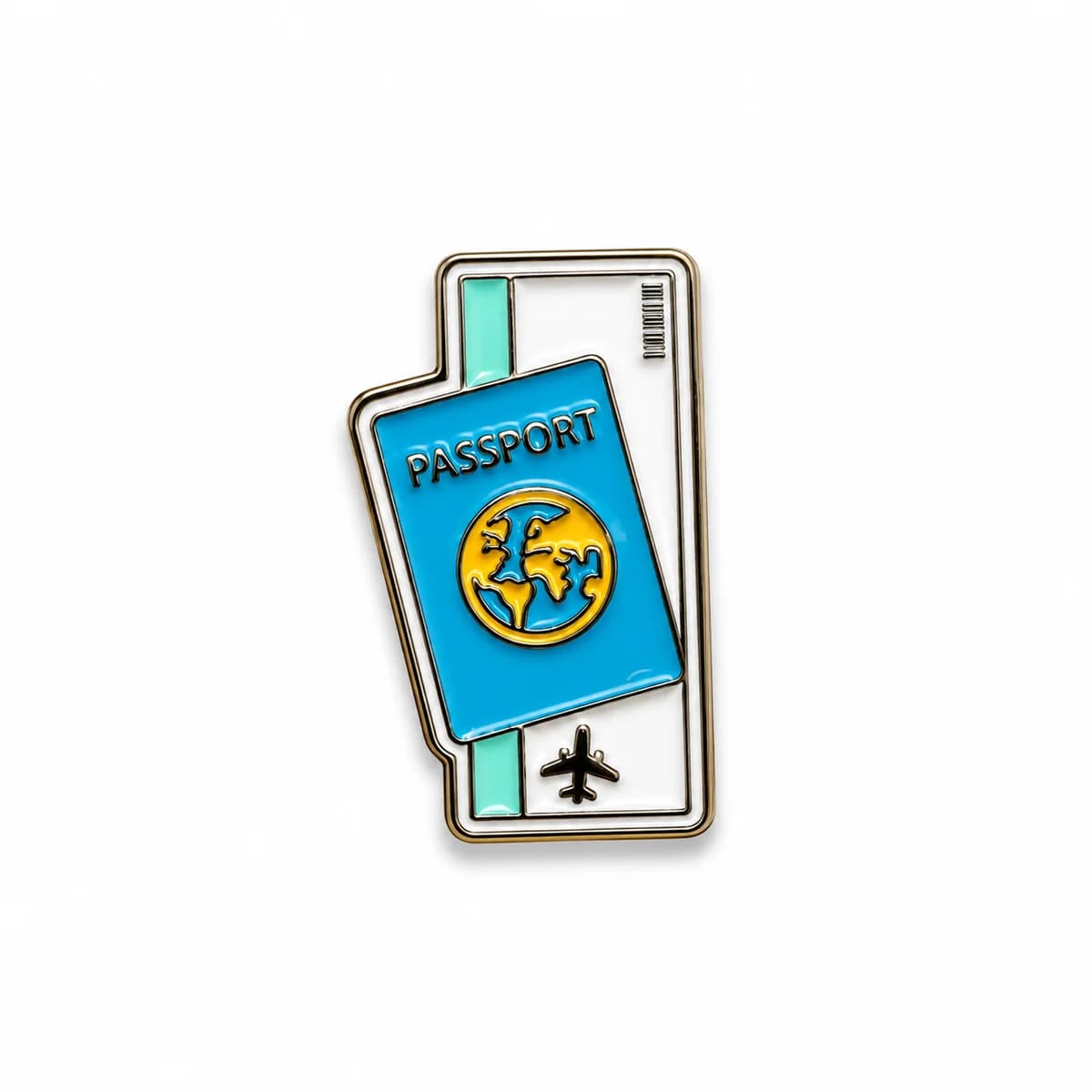 Boarding Pass Metal Enamel Sticker