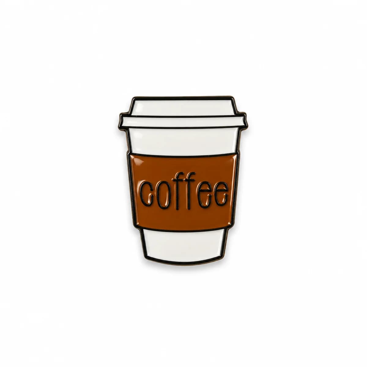 Coffee Cup Metal Enamel Sticker