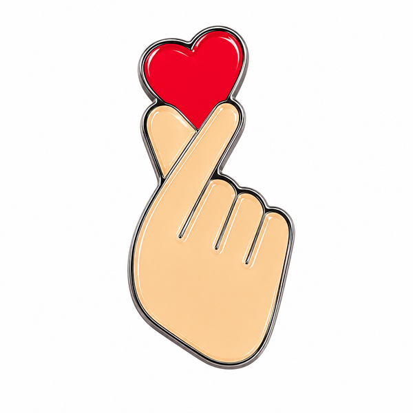 Finger Heart Metal Charm