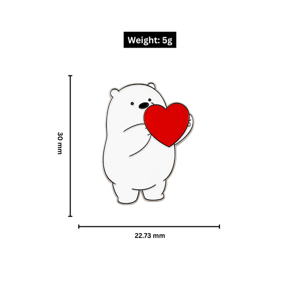 Bear with Heart Metal Charm