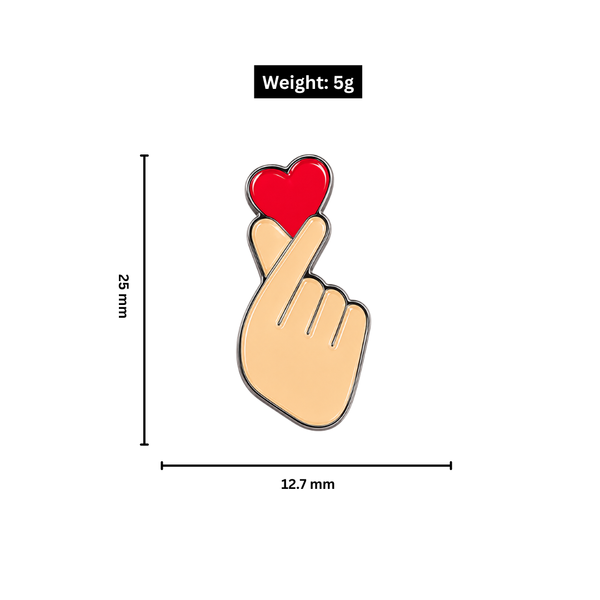Finger Heart Metal Charm
