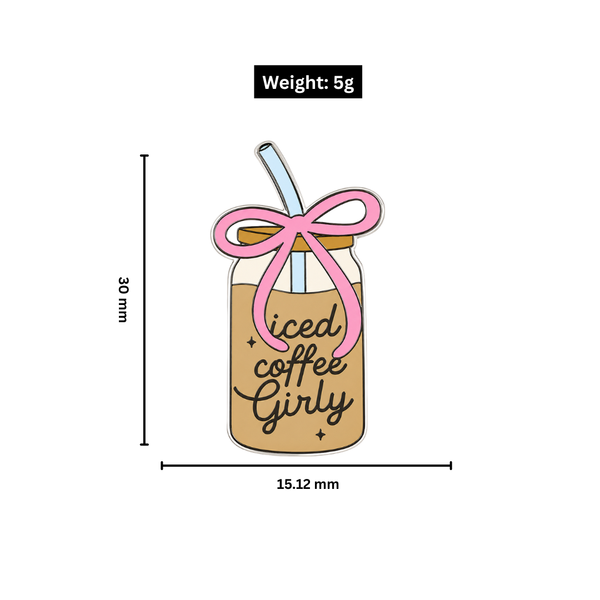Iced Coffee Girly Metal Charm