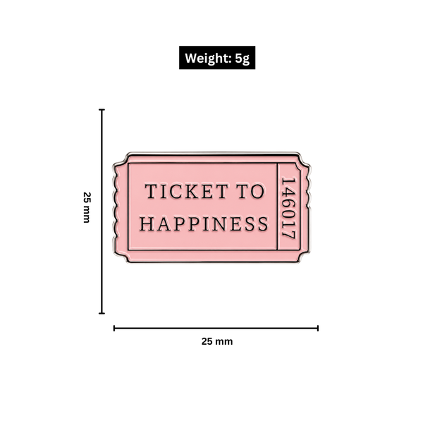 Ticket to Happiness Metal Charm