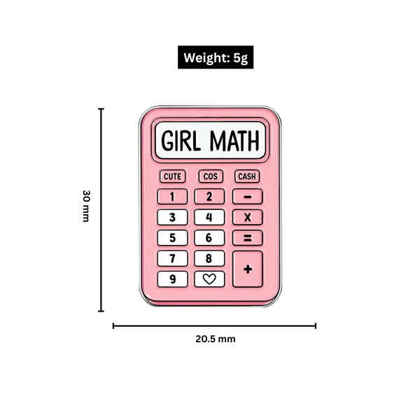 Girl Math Metal Charm